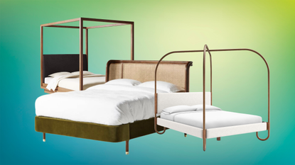 A collage of bed frames