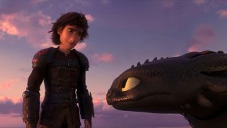 Hiccup and Toothless in How To Train Your Dragon 3.