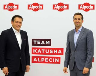 Eduard R. Dörrenberg (Managing partner of Alpecin), Alexis Schoeb (Board member of Katusha-Alpecin)