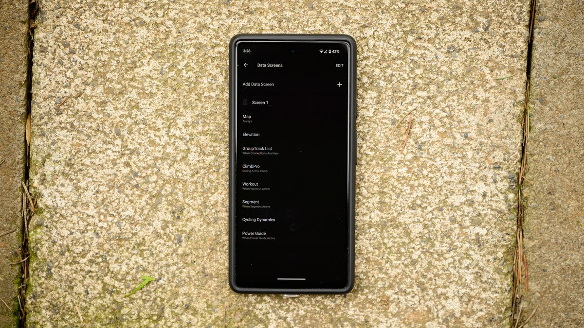 Garmin Edge 540 data screen setups