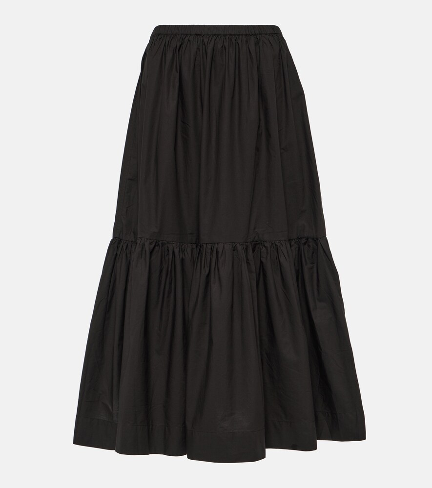 Cotton Poplin Midi Skirt