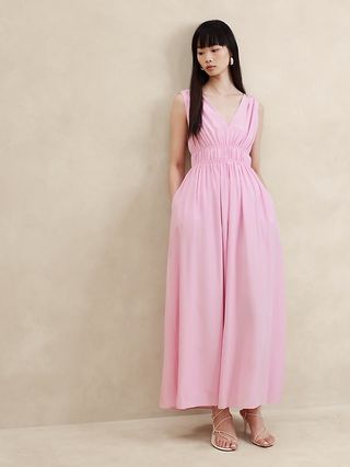 Cascade Silk Maxi Dress