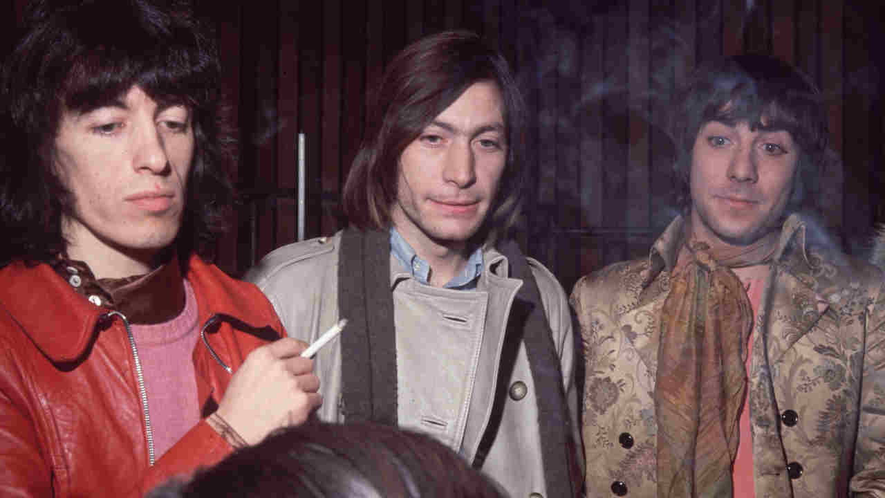 Bill Wyman and Charlie Watts of the Rolling Stones with The Who&amp;rsquo;s Keith Moon in the late 1960s