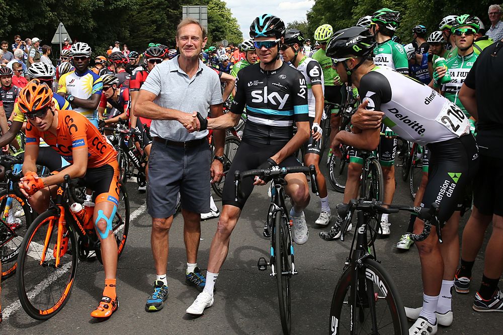 Riders are neutralized and wait to restart their race