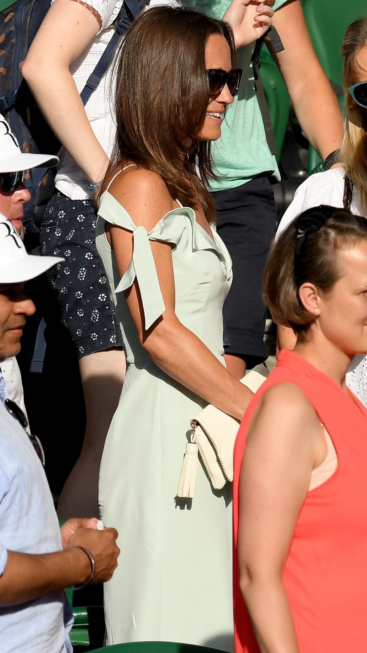 Pippa Middleton attends day seven of the Wimbledon Tennis Championships on July 10, 2017