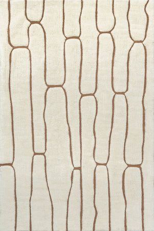 Nazco Abstract New Zealand Wool Rug | Cream