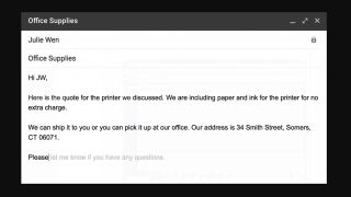 a demonstration of Gmail's smart suggestion feature
