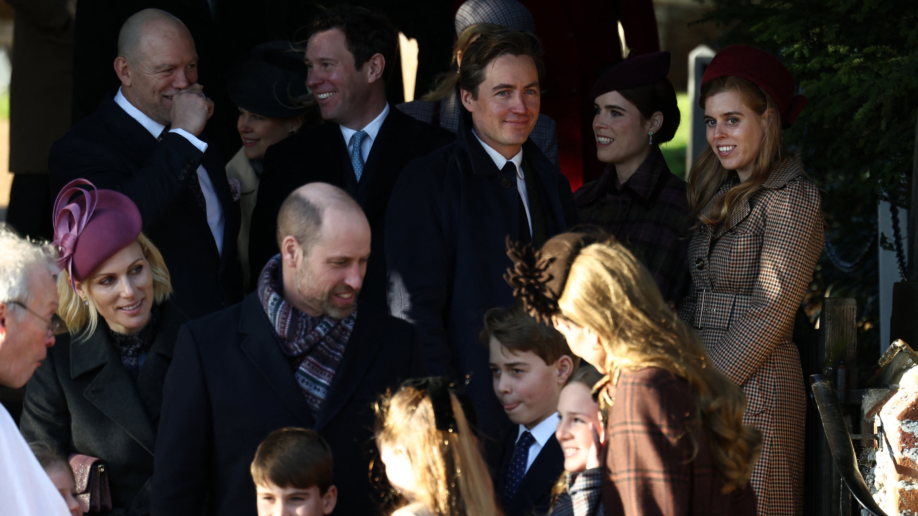 Members of the Royal Family, including Princesses Beatrice and Eugenie leave church on Christmas Day 2025
