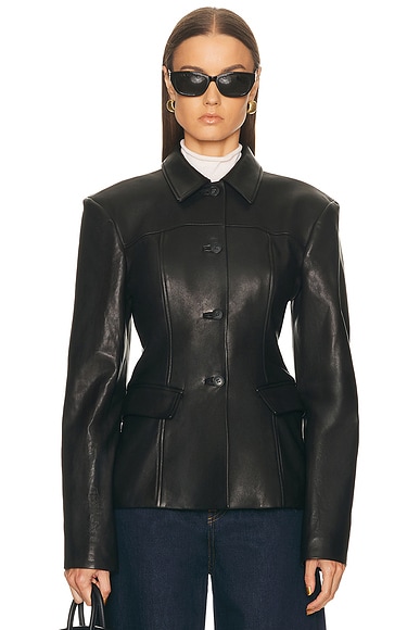 X Coco Aina Leather Cinched Jacket