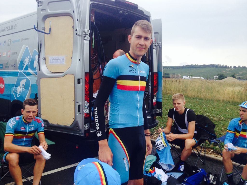 Laurens de Plus with his Belgian teammates