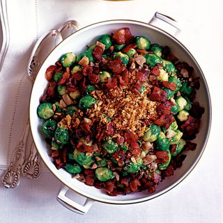 Sprouts with Crunchy Bacon and Chestnuts