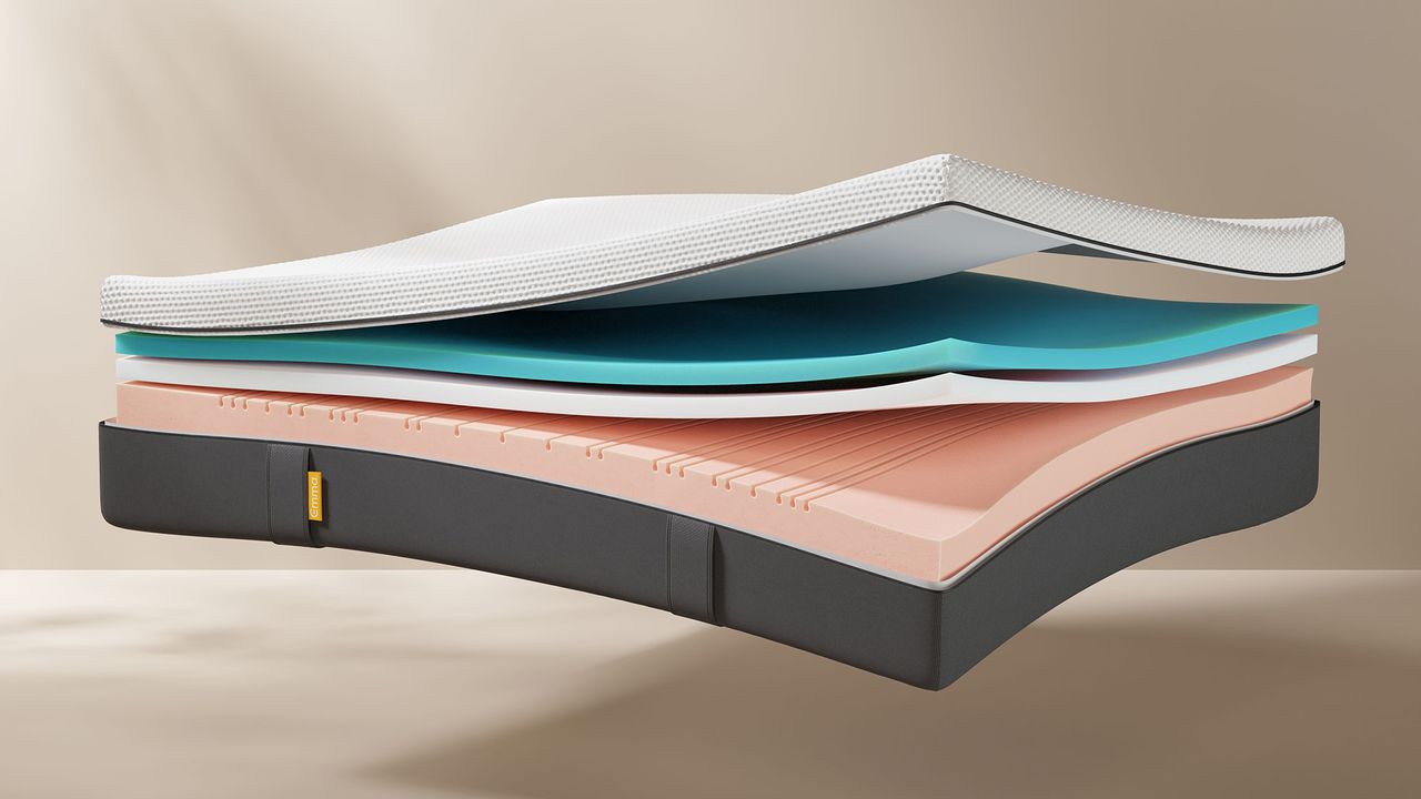 Exploded diagram showing the layers of the Emma Original mattress