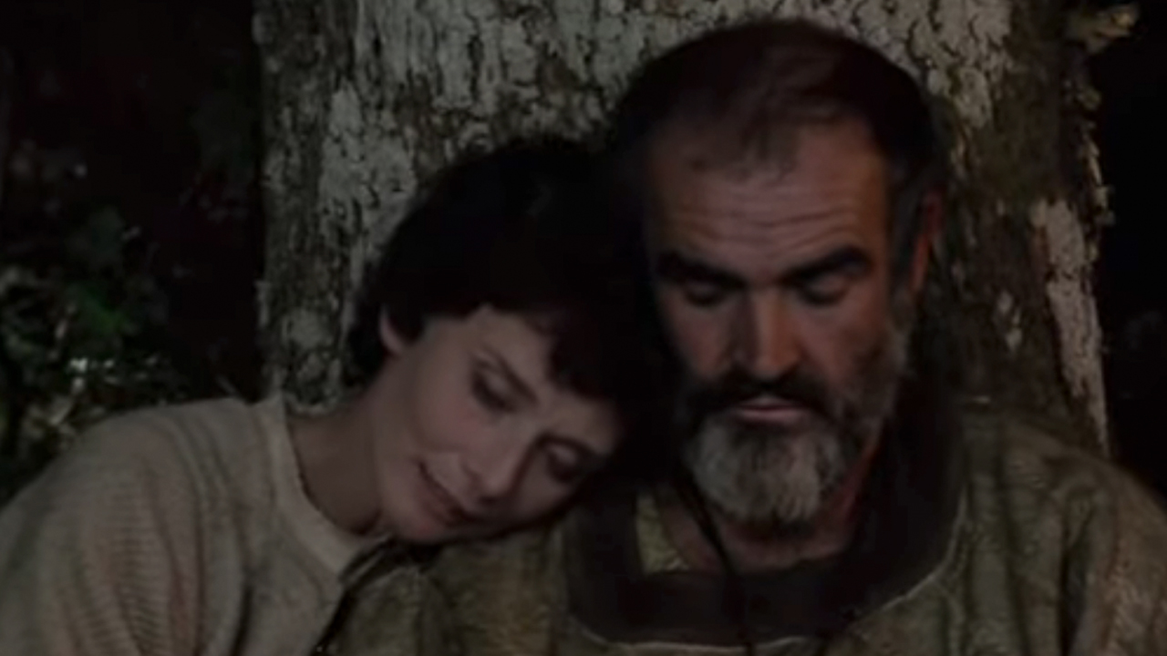 『ロビンとマリアン』でショーン・コネリーの肩に頭を乗せるオードリー・ヘプバーン