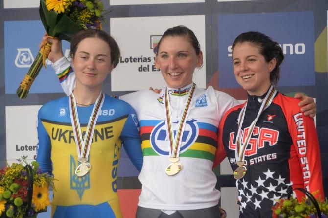 Lisa Brennauer (Germany) won the world title ahead of Anna Solovey (Ukraine) and Evelyn Stevens (USA)