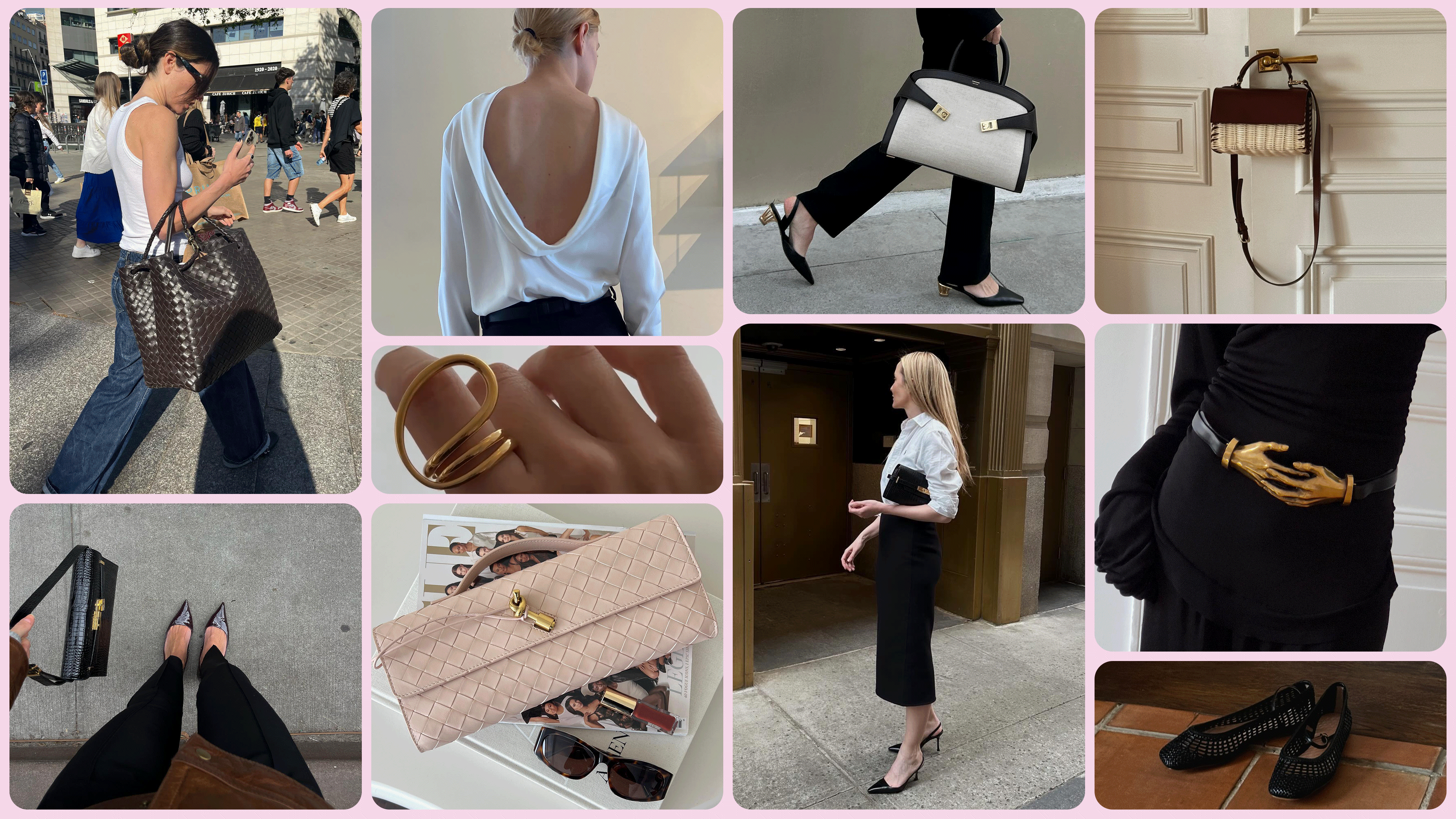 A collage of IG photos of viral spring trend items.