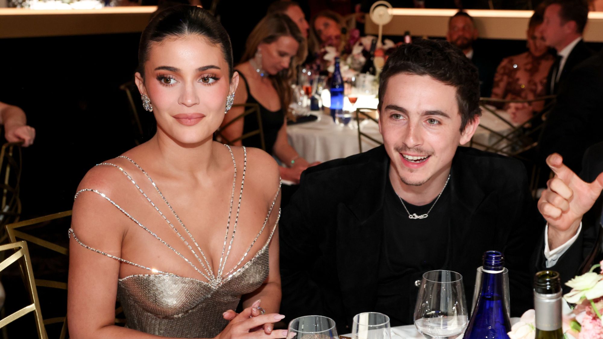 Kylie Jenner and Timoth&amp;eacute;e Chalamet attend the 83rd annual Golden Globes