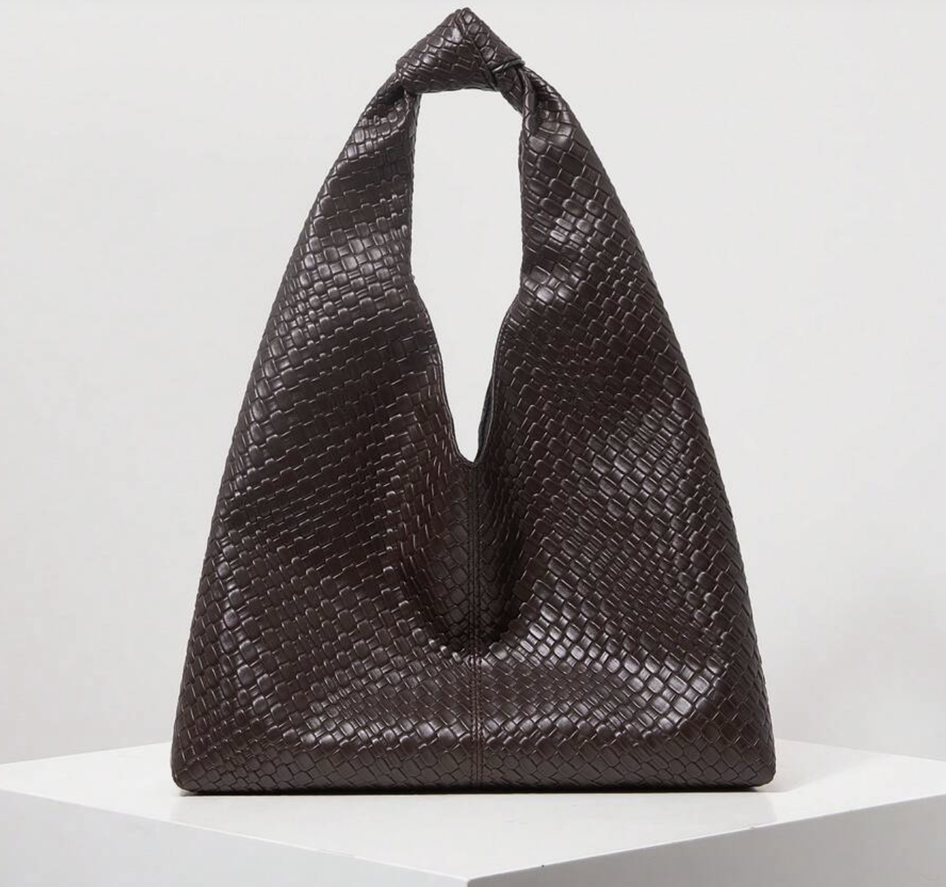 Shein, Vintage Faux Leather Woven Pattern Tote