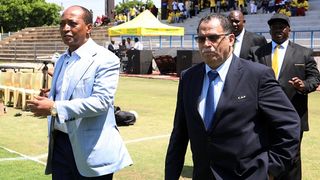 Patrice Motsepe, Chairman of Mamelodi Sundowns with SAFA President Danny Jordaan 