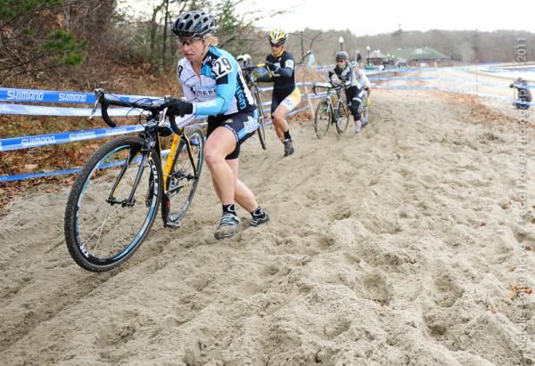 Laura Van Gilder leads in the sand