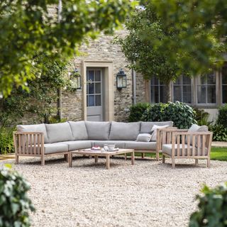 Garden Trading Porthallow wooden outdoor corner sofa