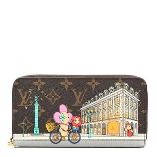 Louis Vuitton Monogram 2022 Christmas Animation Paris Zippy Wallet Pink