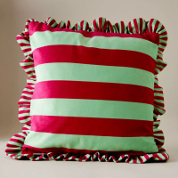 Colours of Arley Stripe Frilly Square Cushion: was £125now £88 | Anthropologie (save £37)