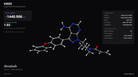 A 3D illustration of a molecule with hexagonal bonds all on a black background