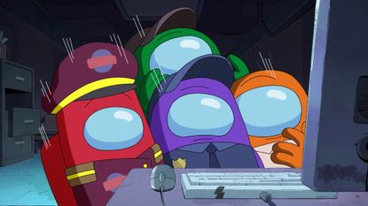 Red, Green, Purple, and Orange in the Among Us TV show trailer