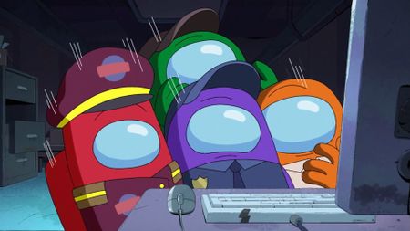 Red, Green, Purple, and Orange in the Among Us TV show trailer