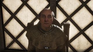 Brother Jauffre sits in his chair at Weynon Priory