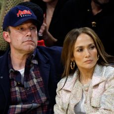 Jennifer Lopez and Ben Affleck attend a basketball game at Crypto.com Arena in Los Angeles on March 16, 2024.