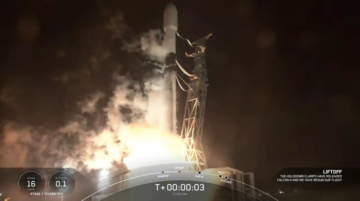 SpaceX lanza 46 satélites Starlink, un misil terrestre al mar