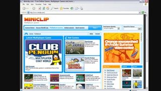 Old MiniClip homepage