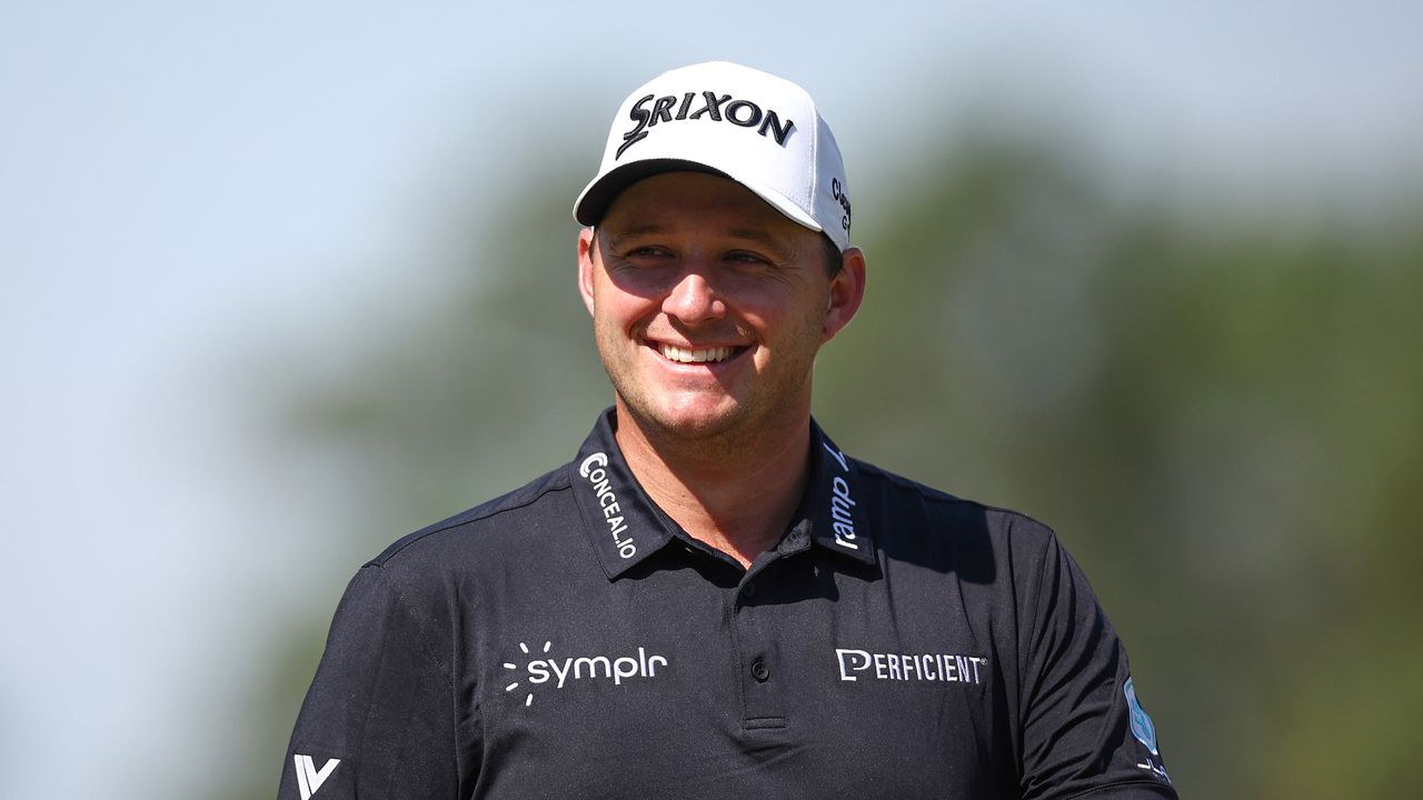 Sepp Straka smiles during a practice round ahead of the 2024 US Open at Pinehurst No.2