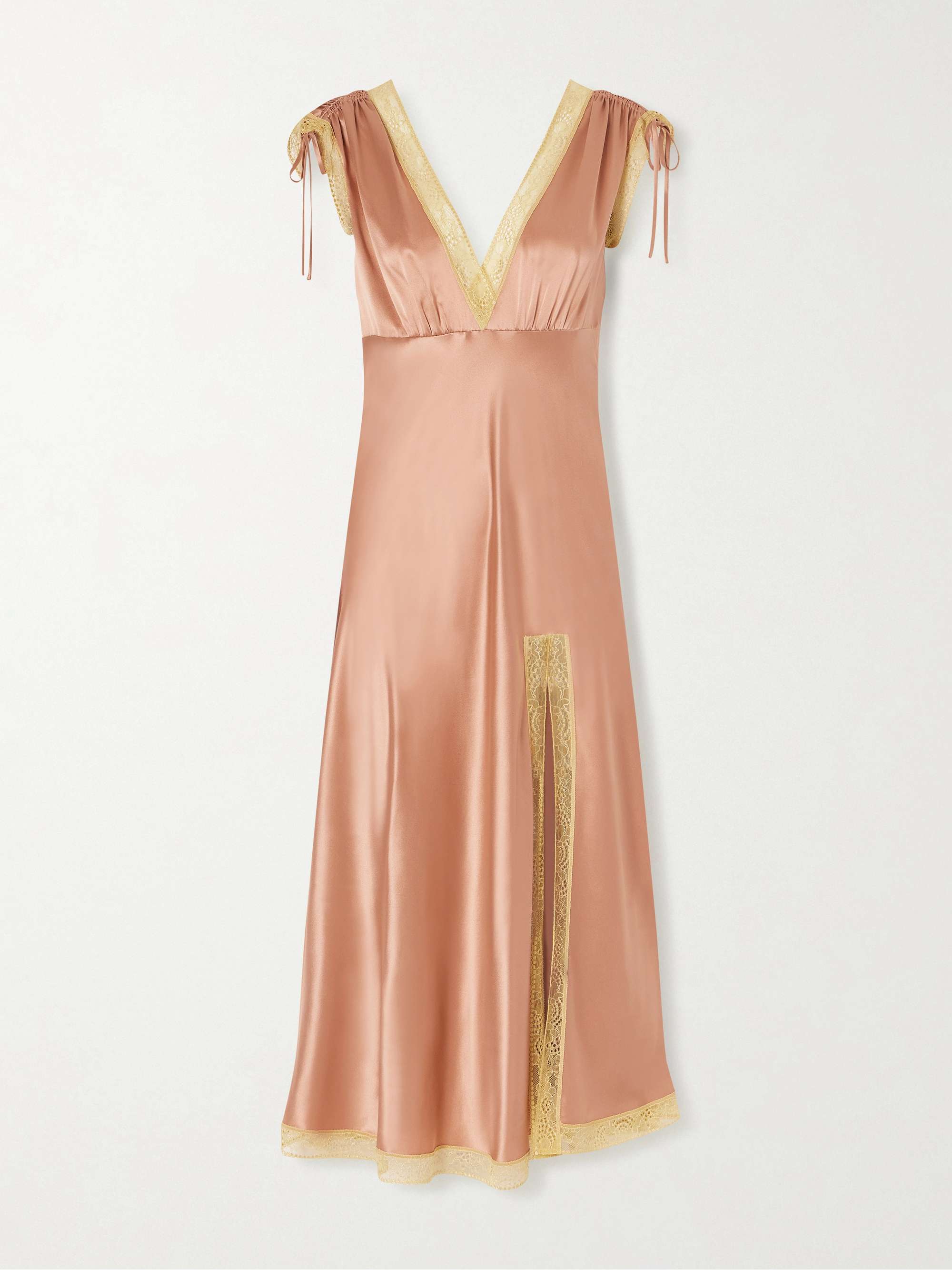 Sophistiqu&amp;eacute;e Lace-Trimmed Silk-Satin Nightdress