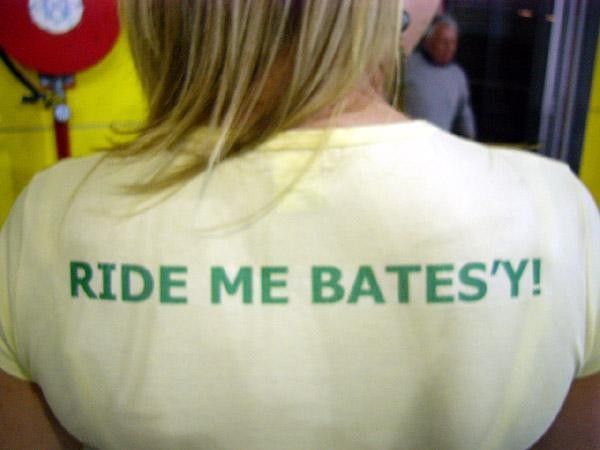 The slogan says it all. Friends' T-shirts showed Katherine Bates just how much they love her.