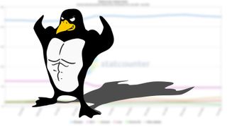 Linux penguin flexing