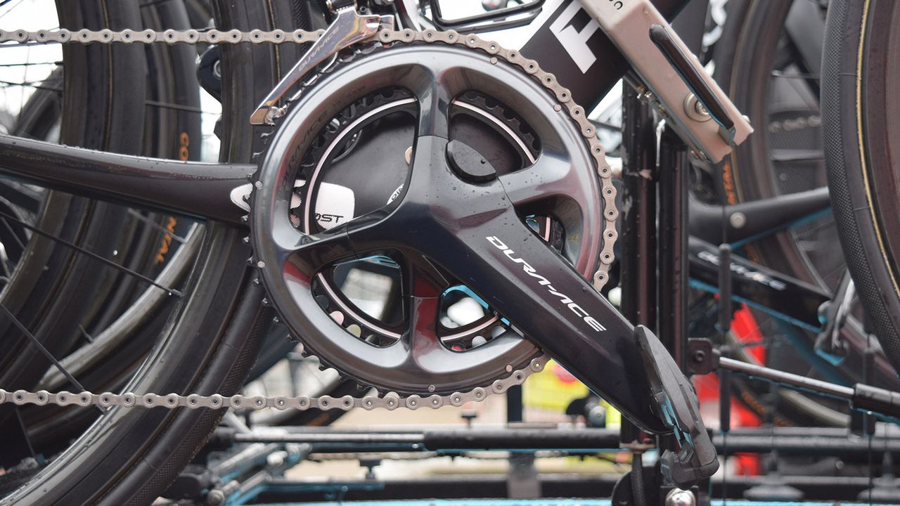 Michal Kwiatkowski's spare bike was equipped with a Shimano power meter