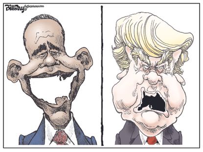 Obama cartoon U.S. Donald Trump message