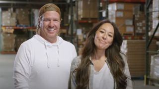Chip and Joanna Gaines in Magnolia warehouse