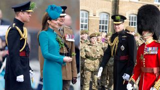 Prince William and Kate at the St Patrick’s Day parade in 2023 and Prince William at the parade in 2016