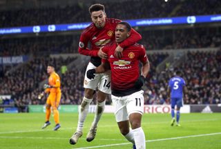 Jesse Lingard, left, and Anthony Martial