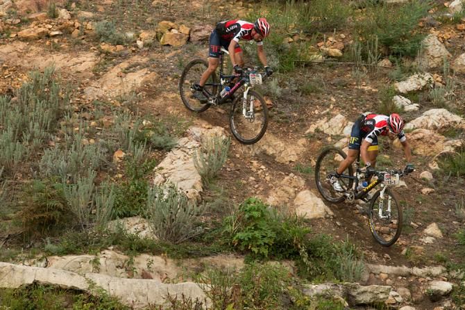 Kevin Evans (front) and Max Knox of team Fedgroup Itec
