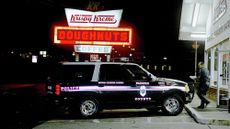 Police officer at Virginia donut shop