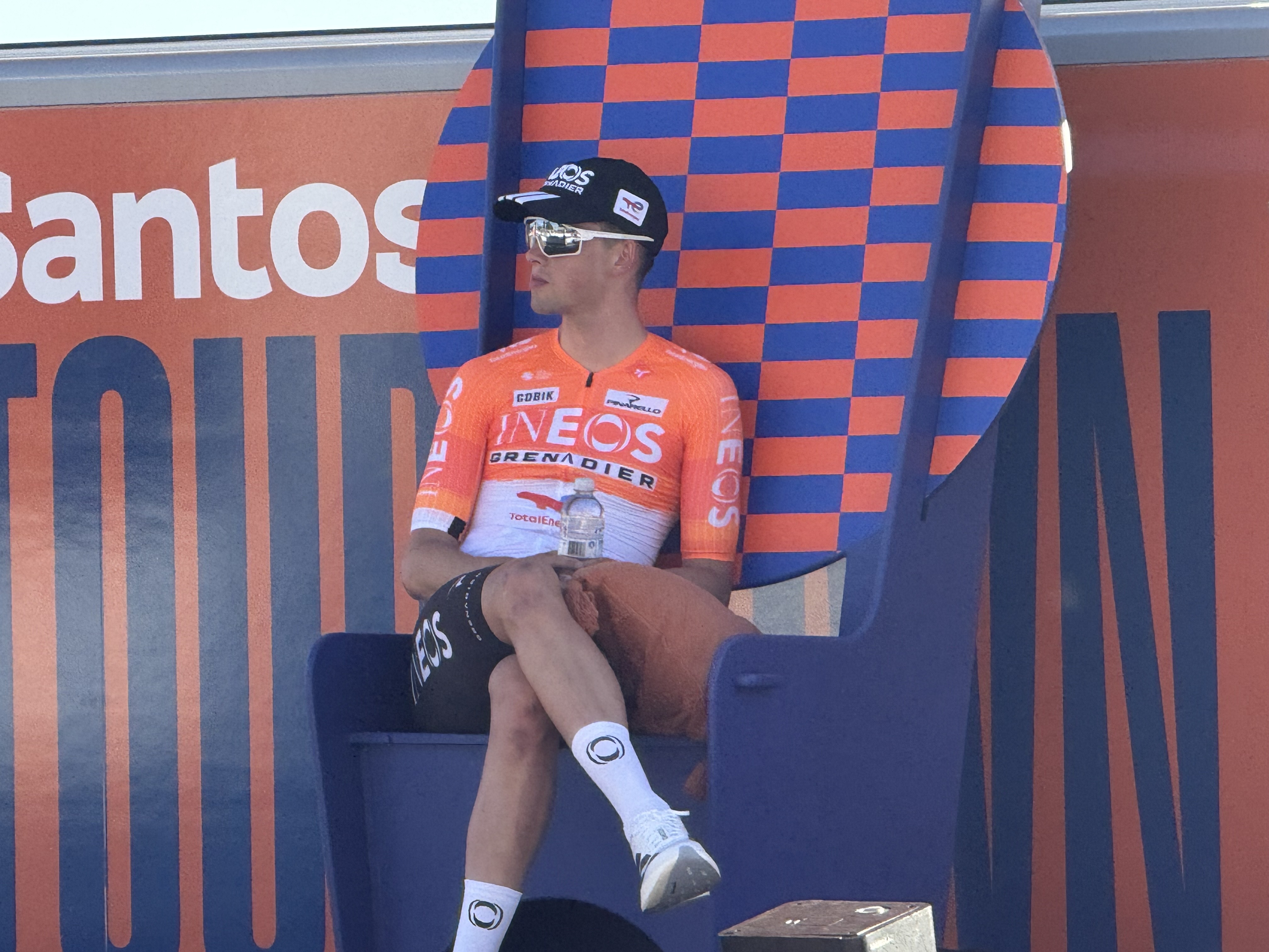 Sam Watson in the 2026 TDU prologue hot seat