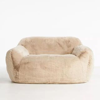 Fur curved couch