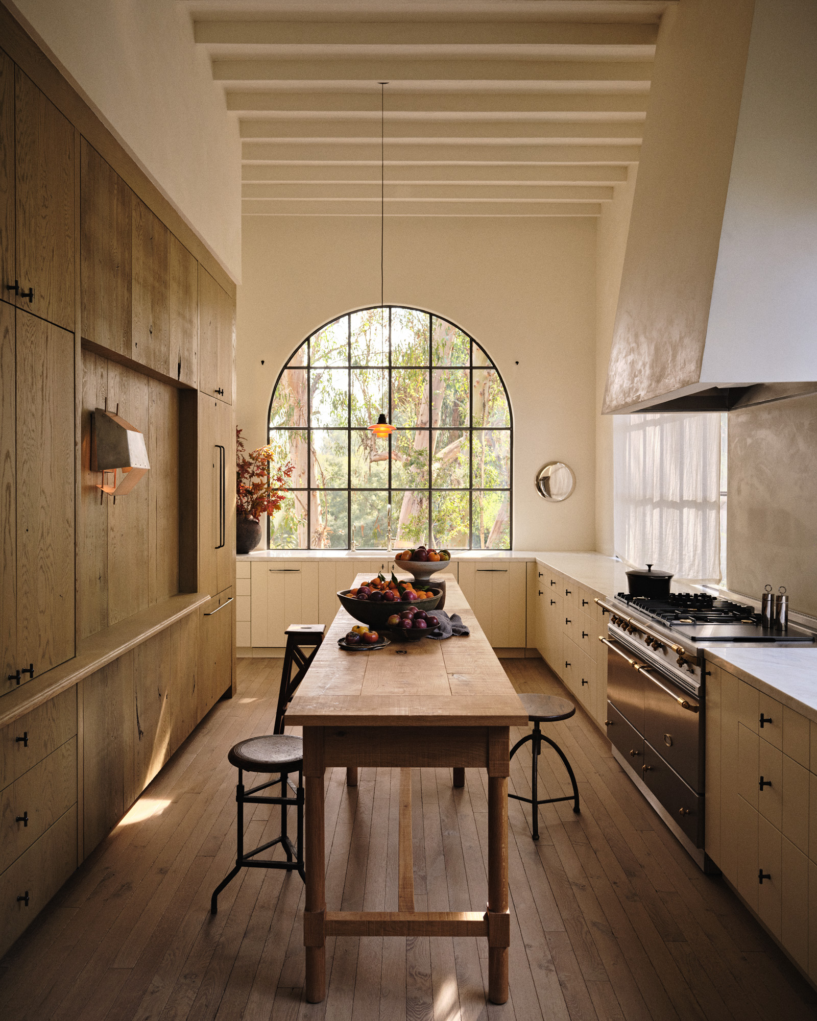 sun dappled interior of a Los Angeles villa