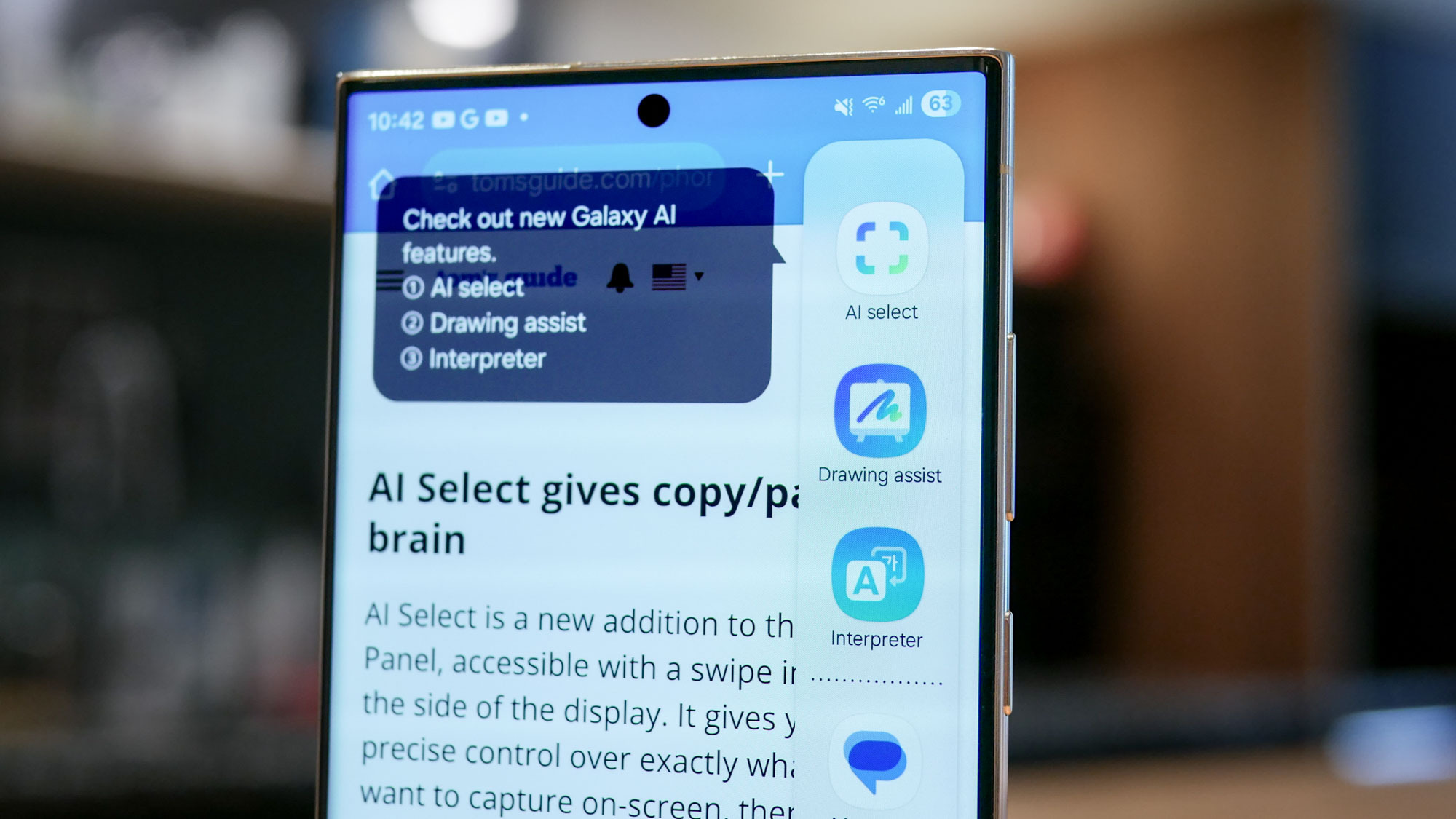 AI Select on the Galaxy S23 Ultra with One UI 7.