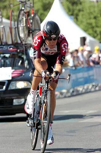 Carlos Sastre (CSC) rides in the prologue