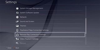 PS4 remote play settings